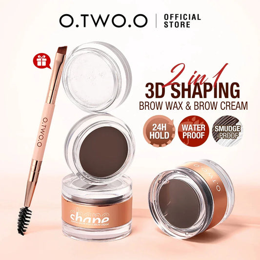 O.TWO.O Fluff Shaping Brow Wax & Brow Cream Rose Gold